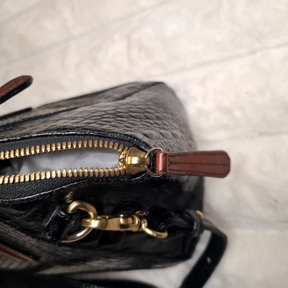 Brahmin Black and Brown Satchel with Structured Design - Picture 7 of 10